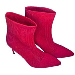 Catherine Malandrino Mesh Red Stilleto Boots Sexy‎ Valentines  Size 6